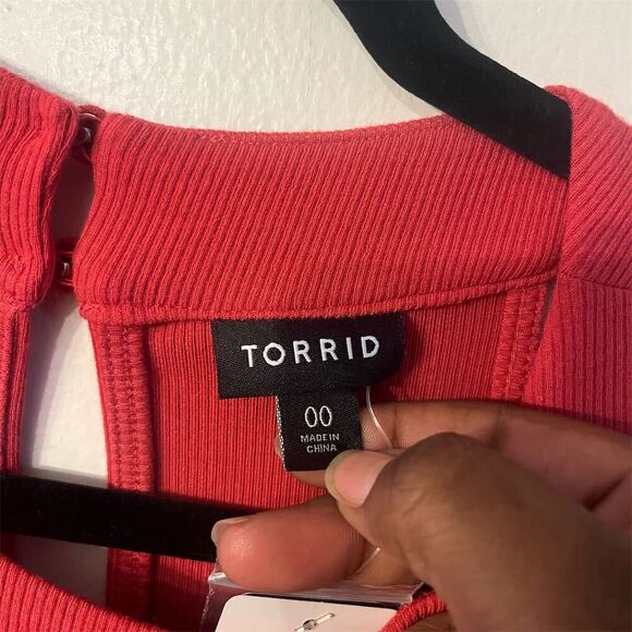 Torrid 00 Sleeveless Rib Trapeze Dress A-Line Dress Size M/L 10 NWT - Picture 8 of 12